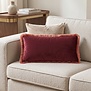 Kussen 60x30 cm LIENA velvet bordeaux-licht roze