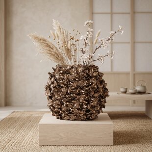 Vaas deco 46x22x36,5 cm VELINA bruin-brons