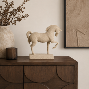 Ornament 31x10x29 cm HORSE zand