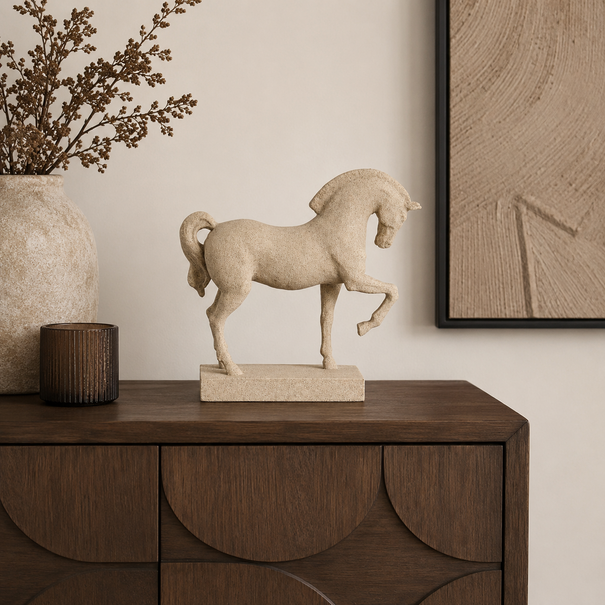 Light en Living Ornament 31x10x29 cm HORSE zand