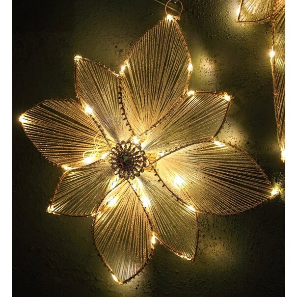 PTMD LED Decoratiebloem Madeline Crème – 36 x 40 cm