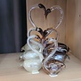 Ornament 17x9,5x29 cm SWAN glas crème