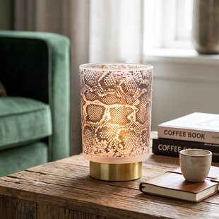 Tafellamp LED SNAKE Glas Wit – Zwart