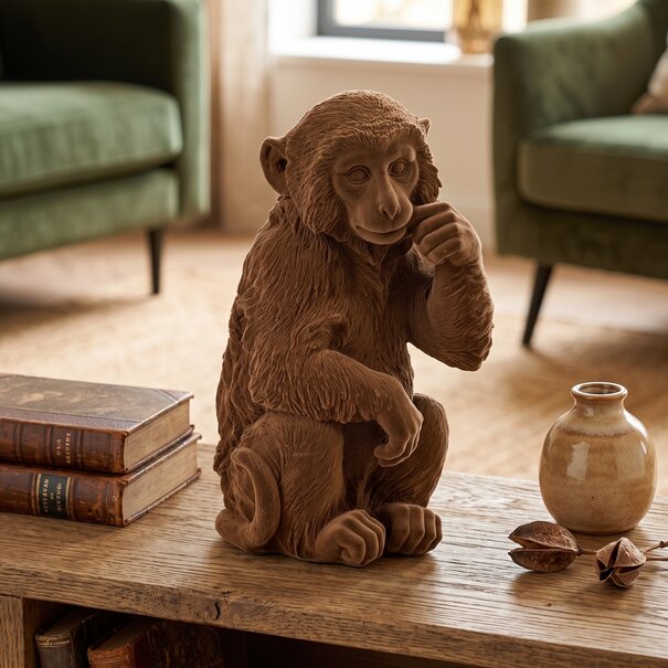 Light en Living Ornament Aap velvet Bruin