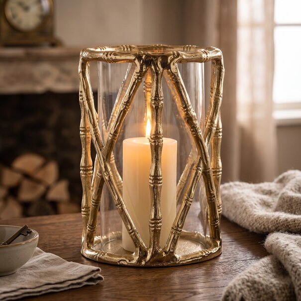 Richmond Interiors Windlicht Lara goud met glas