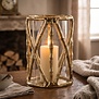 Windlicht Lara goud met glas