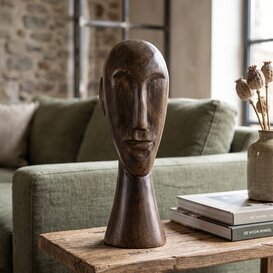 Ornament HEAD Hout Bruin