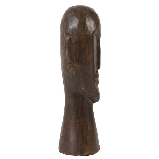 Light en Living Ornament 12x11x38 cm HEAD in bruin hout