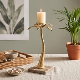 Kandelaar TAXA goud - Tropische Palmboom Design - Ø25x45,5 cm