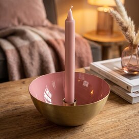 Kandelaar schaal Madras oud roze