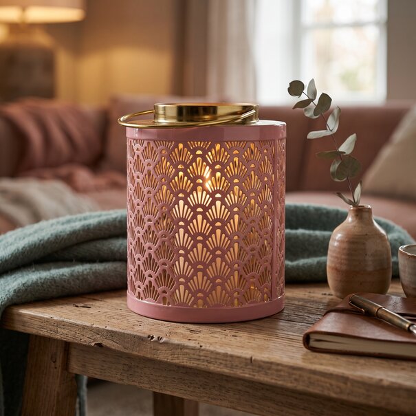Countryfield Windlicht Amira oud roze S - Sfeervol Goud & Roze Design