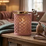 Windlicht Amira oud roze S - Sfeervol Goud & Roze Design