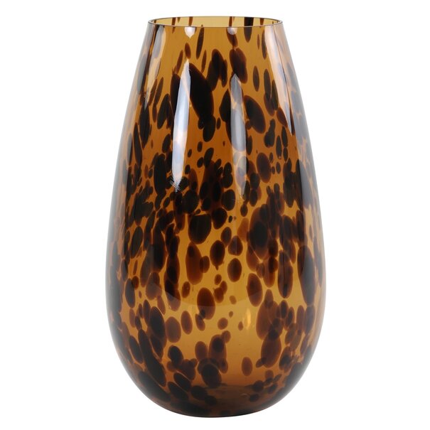 Light en Living Vaas IZEDA glas bruin-zwart - Ø23x40 cm van Light & Living