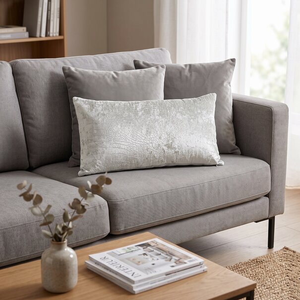 Light en Living Kussen 60x30 cm BOCANDA - zilver