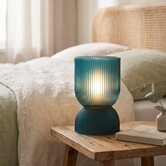 Tafellamp LED PHOEBE glas petrol Ø 12 cm