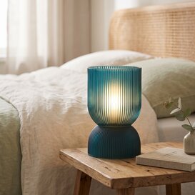 Tafellamp LED PHOEBE glas petrol Ø 12 cm