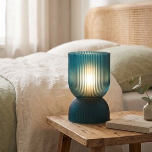 Tafellamp LED PHOEBE glas petrol Ø 12 cm