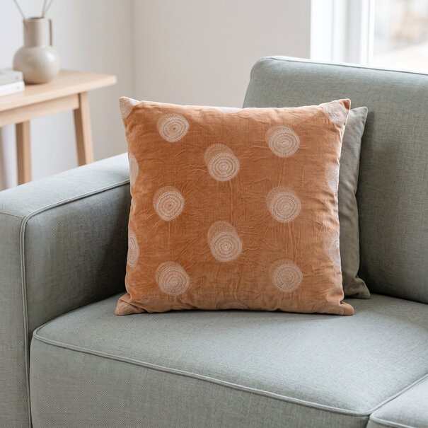 Woood Riv Kussen Fluweel Toffee 45x45cm