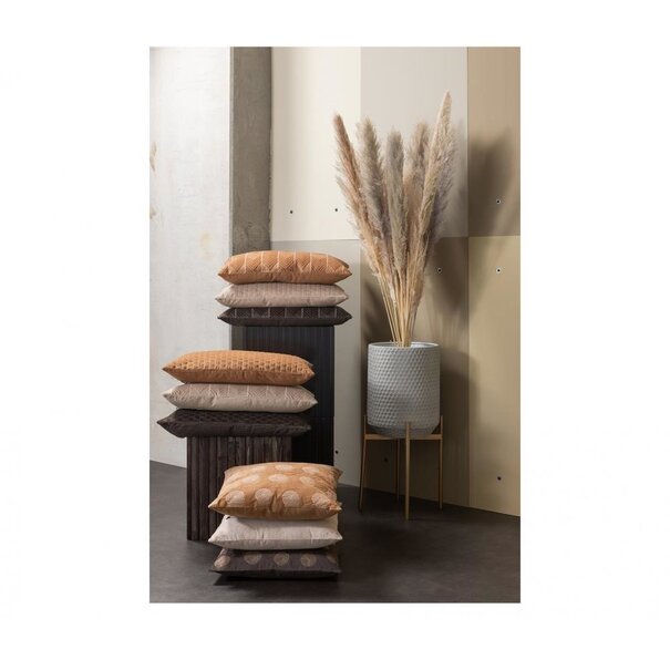 Woood Riv Kussen Fluweel Biscuit 45x45cm