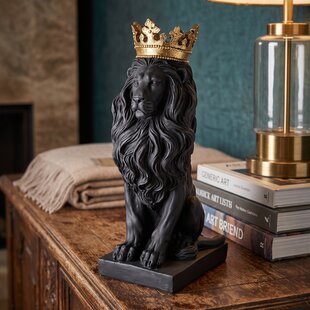 Ornament Lion KING zwart/goud