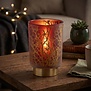 Tafellamp LED Ø10x12,5 cm BRANCH glas  steenrood-goud
