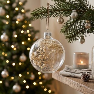 Kerstbal DRIED FLORAL glas Ø8 cm