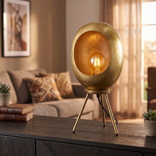 Tafellamp E27 Eggy S goud