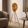 Vloerlamp E27 Eggy goud - Industrieel Design