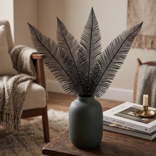 Ornament 3 bladeren FERN zwart 89 cm