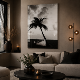 Schilderij Sunset L Zwart