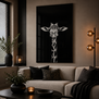 Schilderij Makela zwart rechthoek - Glaskunst Giraffe