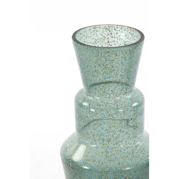 Light en Living Vaas TROSMU glas donker groen-goud Ø14,5x31,5 cm