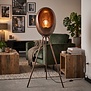 Industriële Vloerlamp E27 Eggy in Antiek Koper