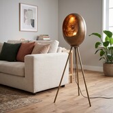 Industriële Vloerlamp E27 Eggy in Koper