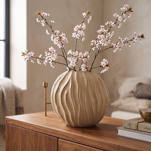 Vaas deco 41x20x42 cm PODURI keramiek licht bruin