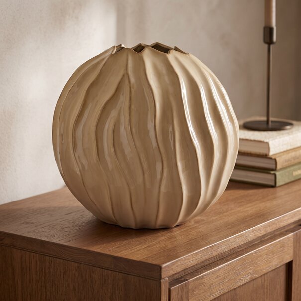 Light en Living Vaas deco 41x20x42 cm PODURI keramiek licht bruin