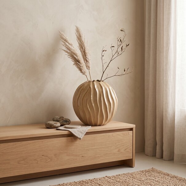 Light en Living Vaas deco 41x20x42 cm PODURI keramiek licht bruin