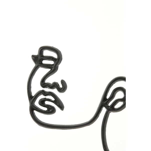 Light en Living Wandornament FACE mat zwart - Verkrijgbaar in 2 maten