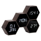 Alarmklok Six In The Mix - Zwart hout naturel