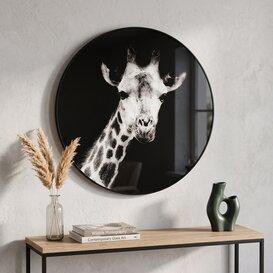 Schilderij Mocambo L zwart/wit rond