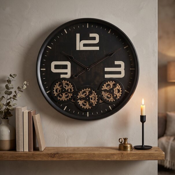 Thomas Kent Thomas Kent Klok Dorset Zwart Ø 60 cm - Industriële Wandklok