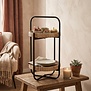 Etagère LORENA 2-laags Ø33x59,5 cm - Naturel/Zwart van Light & Living