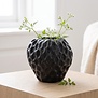 Vaas Strawberry zwart - Unieke aardbeivormige vaas - 15x14,5x14,5 cm