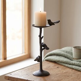 Kandelaar BIRD mat zwart 34,5 cm