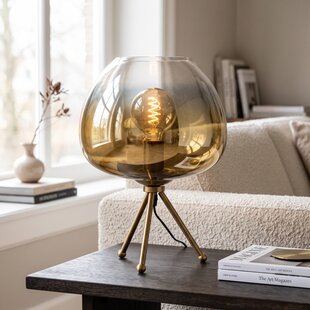 Tafellamp MAYSON glas goud-helder Ø30x43 cm