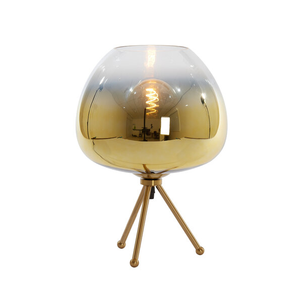 Light en Living Tafellamp MAYSON glas goud-helder Ø30x43 cm van Light & Living