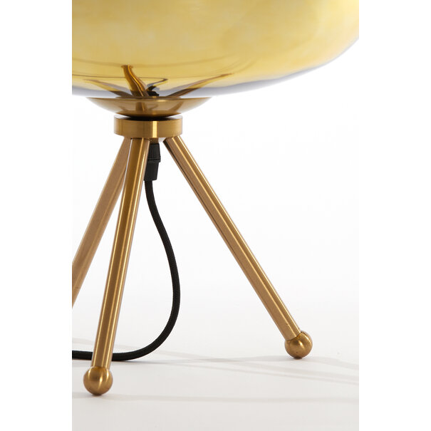 Light en Living Tafellamp MAYSON glas goud-helder Ø30x43 cm van Light & Living