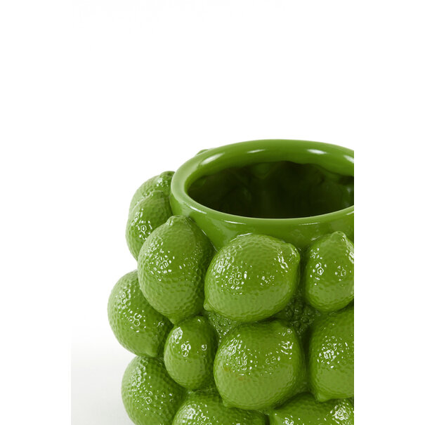 Light en Living Vaas deco LEMON groen - 14 cm hoog