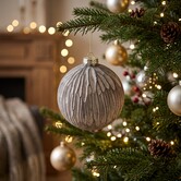 Kerstbal Ribes L Grijsbruin - Ø12cm