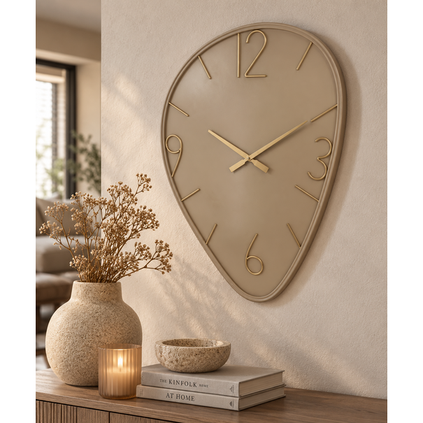 Wandklok Ringo organisch beige